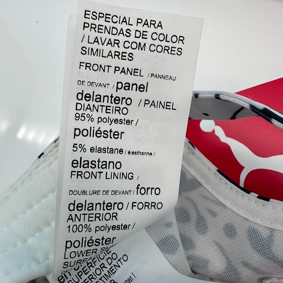 PUMA Womens Chelsea Allover Print FlexFit Adjustable Golf Hat, OSFA,‎ White/Navy - Picture 10 of 12